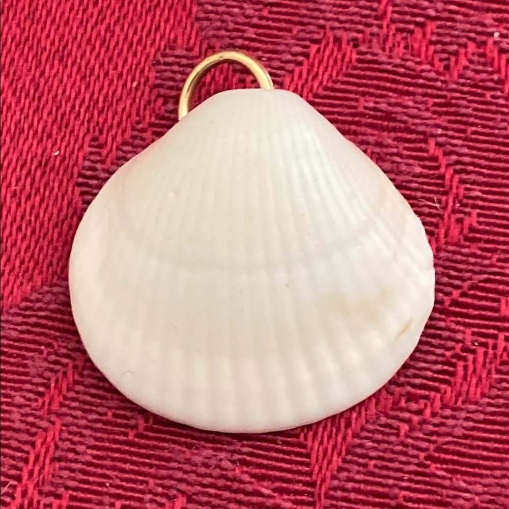 5/$10❤️❤️❤️Vintage 60s Natural White Shell Pendant Charm